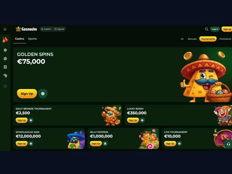Casinacho Casino (Nacho Casino) mobile for Canada: progressive jackpots in real time, Bonus Buy and high-volatility Megaways on smartphone